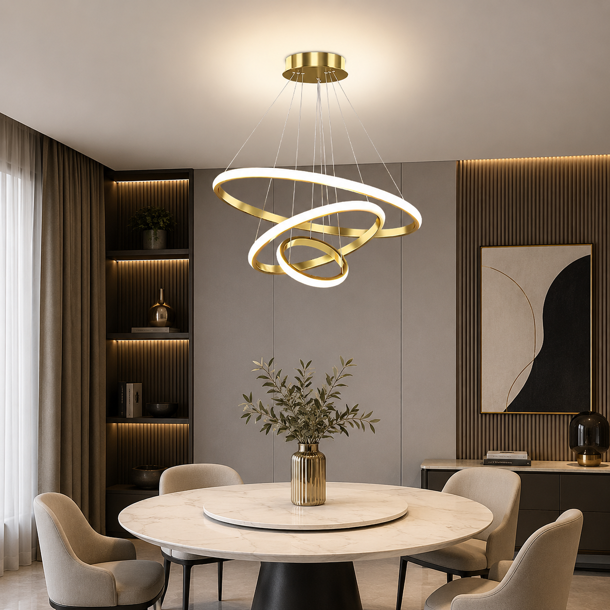 Lustre LED Moderno Fio Circular Regulável