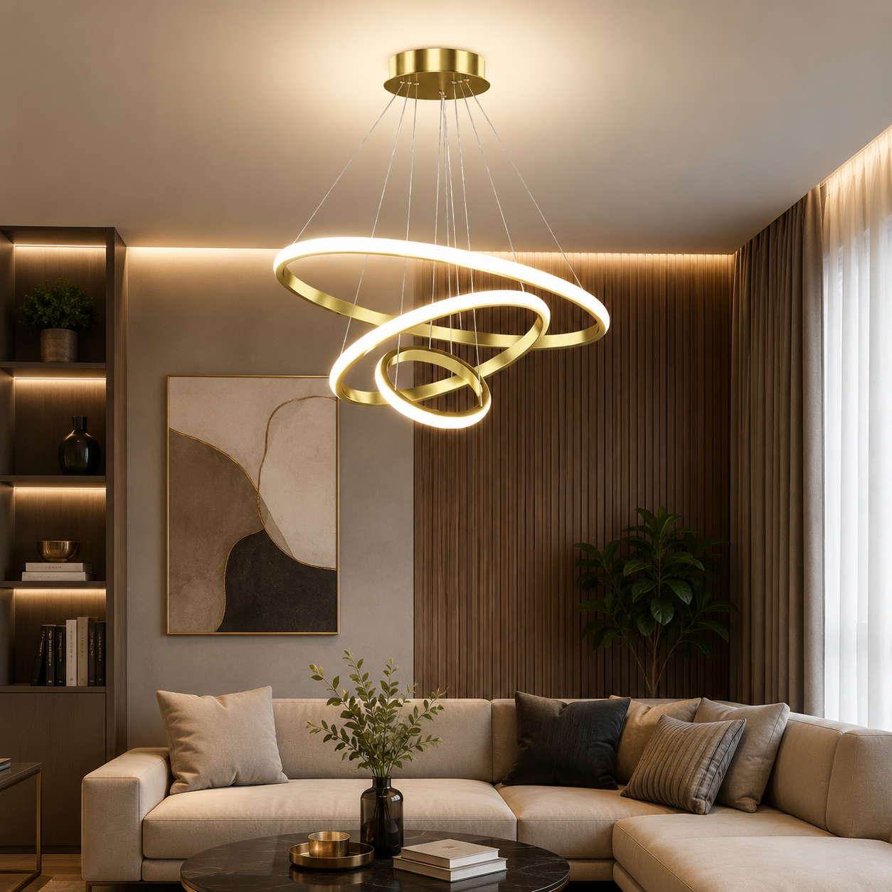 Lustre LED Moderno Fio Circular Regulável