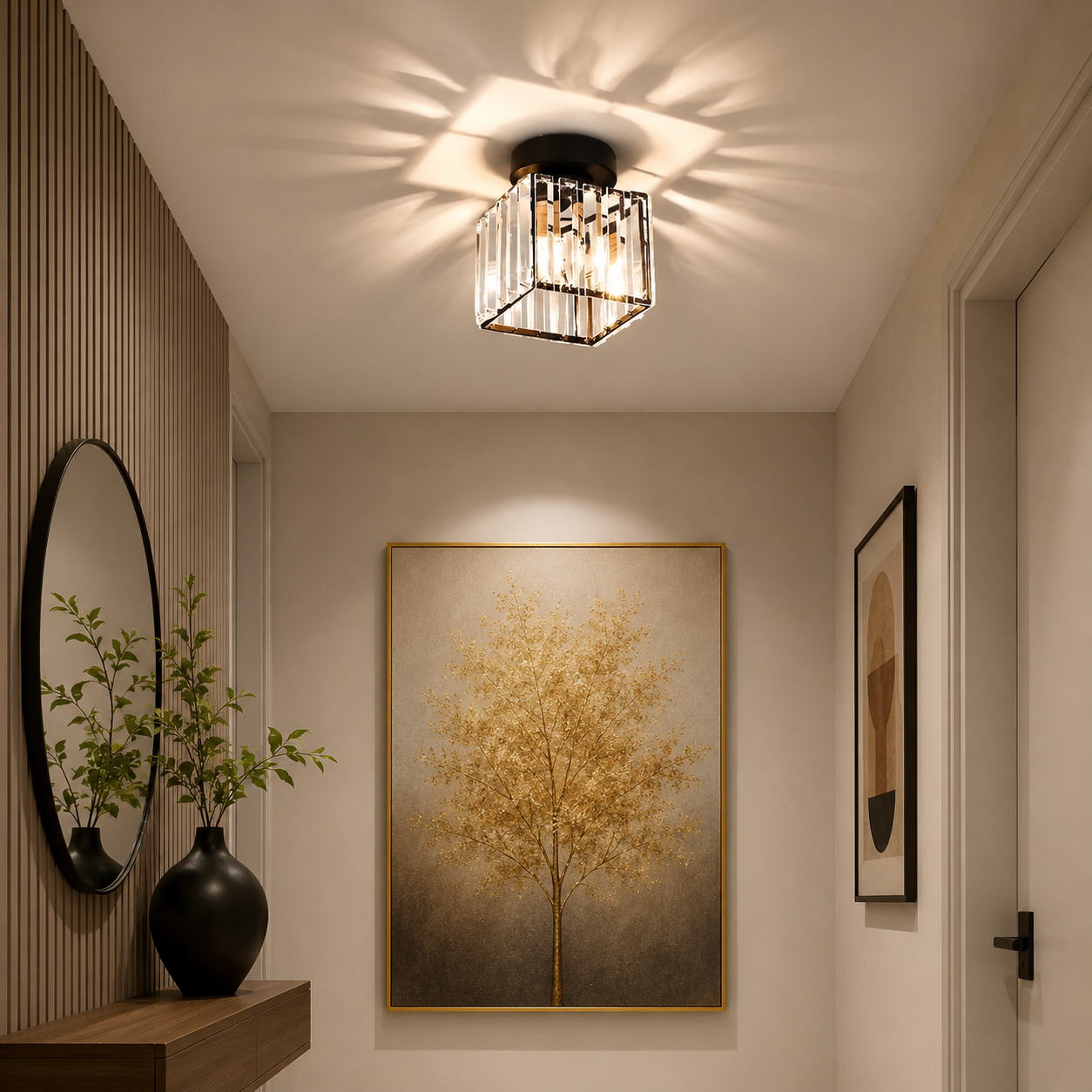 Plafon de teto em vidro - Luz Insight