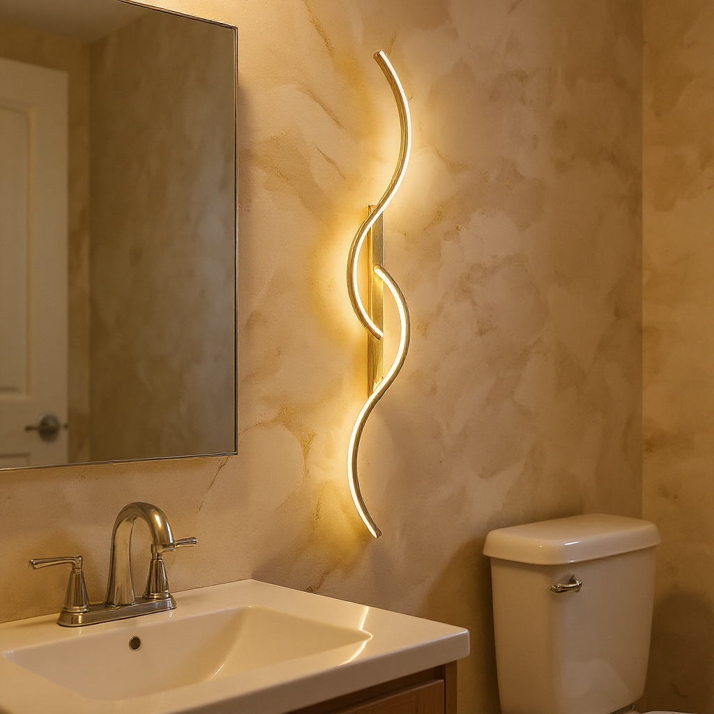 Arandela de Parede Ondulada Minimalista LED
