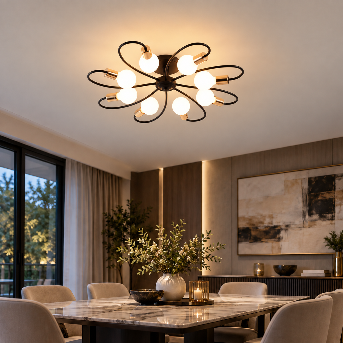 Lustre Moderno Plafon Flower