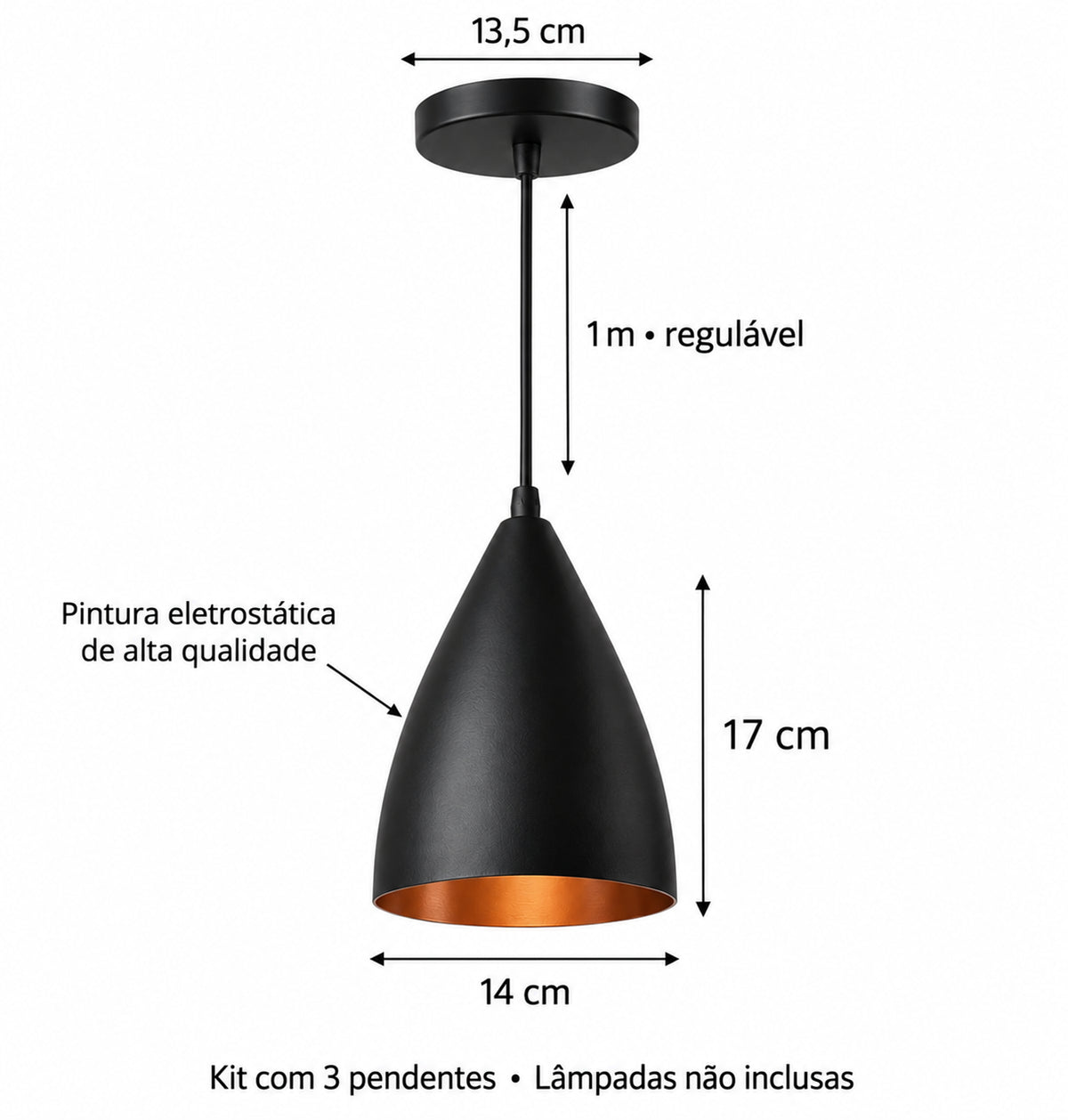 Kit 3 Pendente de Teto