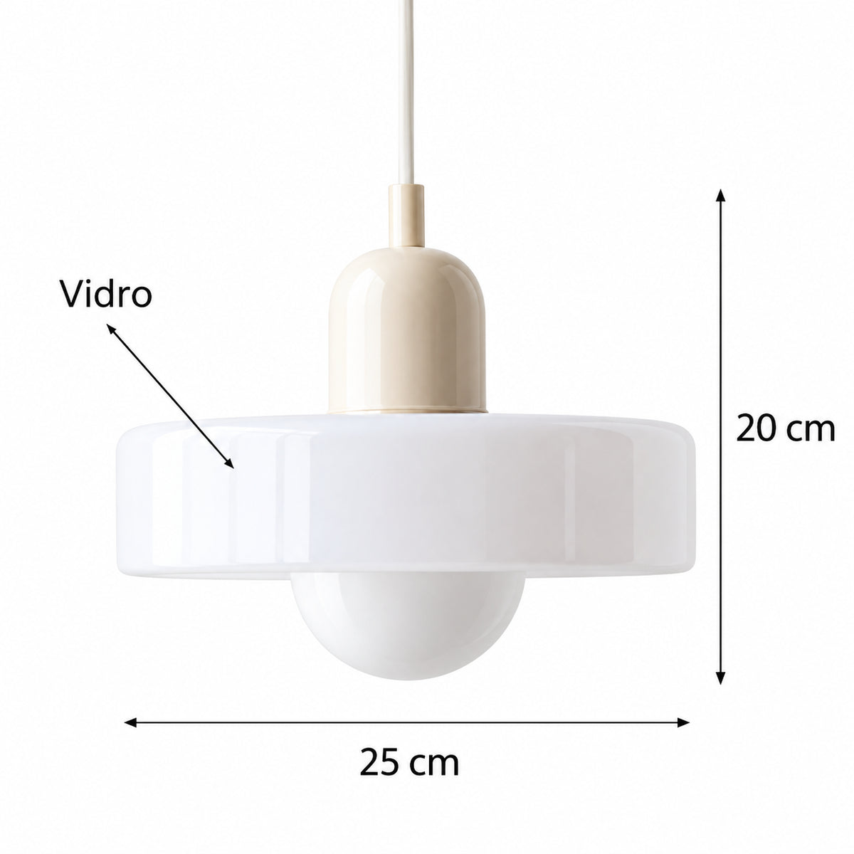 Luminária Pendente de Vidro Retro