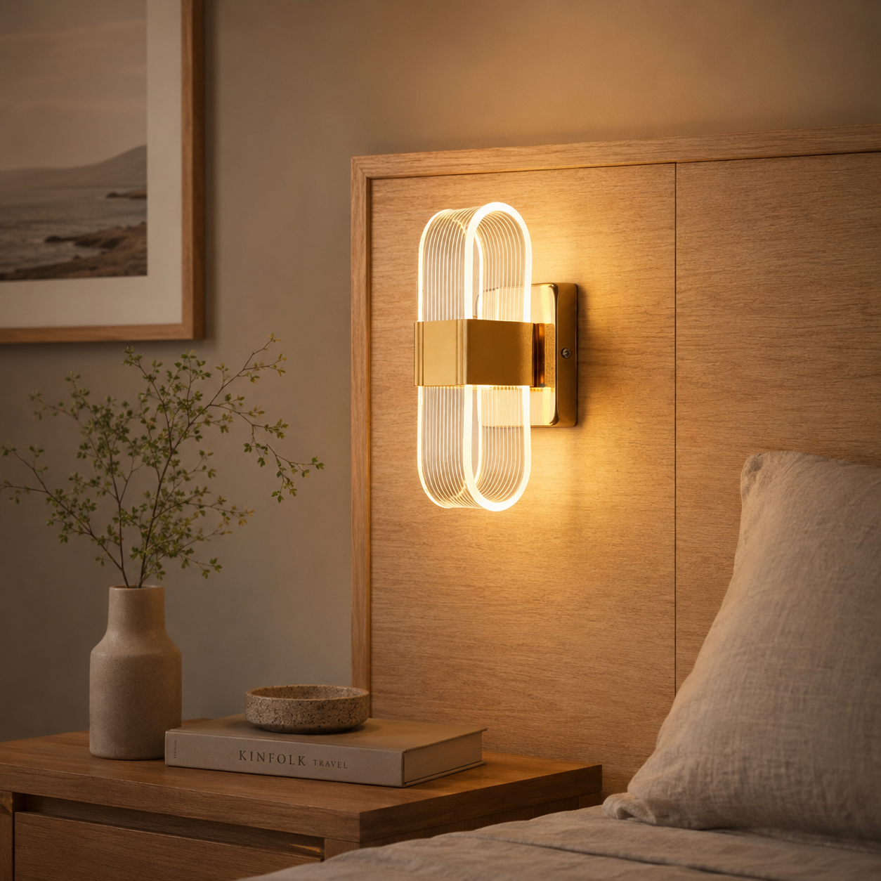 Arandela LED Lumina Dourada