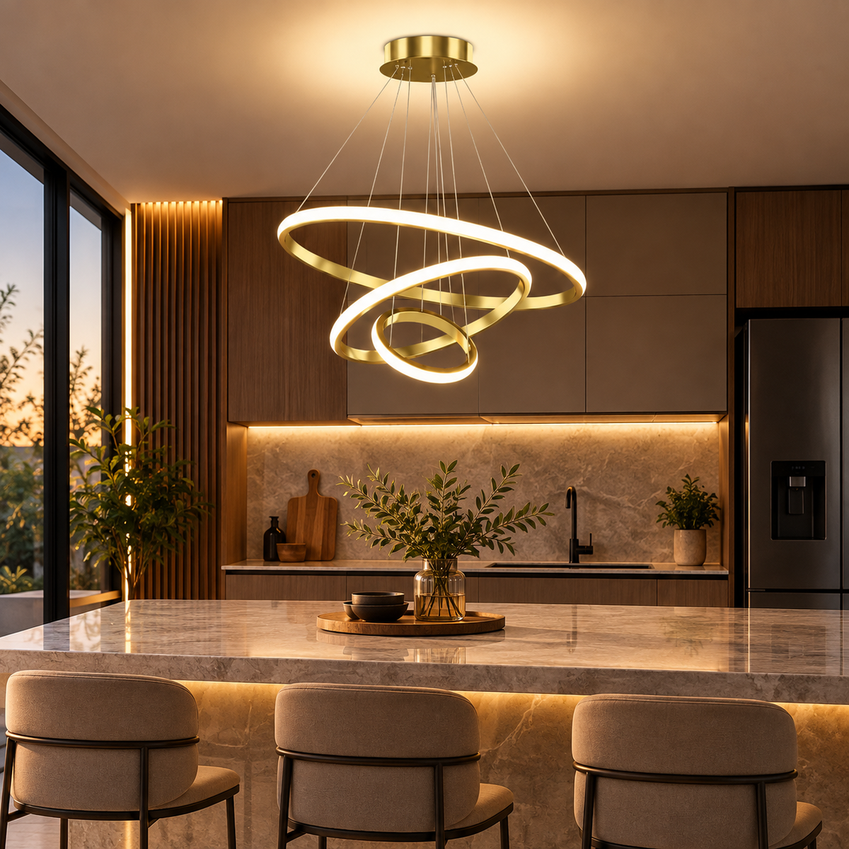 Lustre LED Moderno Fio Circular Regulável