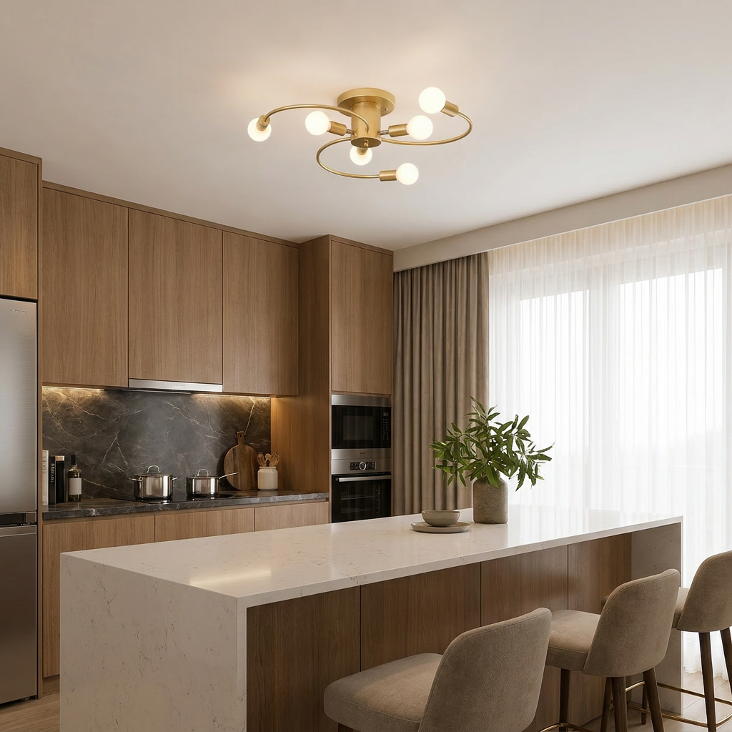 Lustre Moderno 6 Lâmpada Aspiral