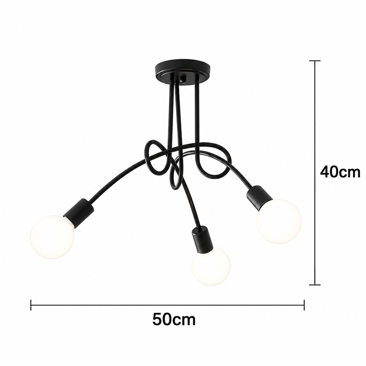 Luminária Pendente Laço 3 Lâmpadas Sputnik