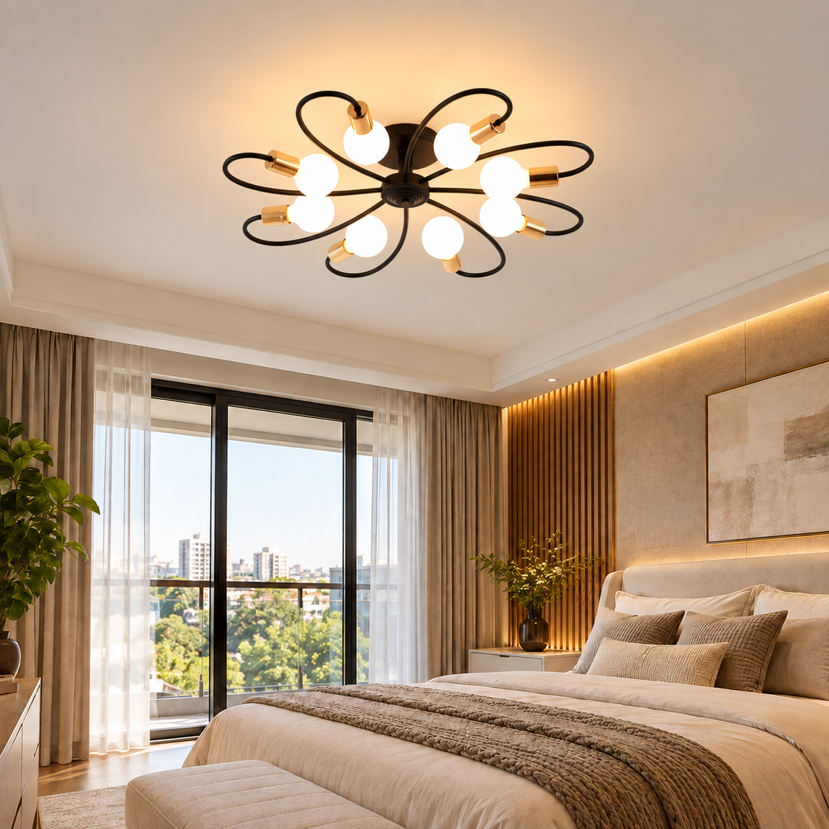 Lustre Moderno Plafon Flower