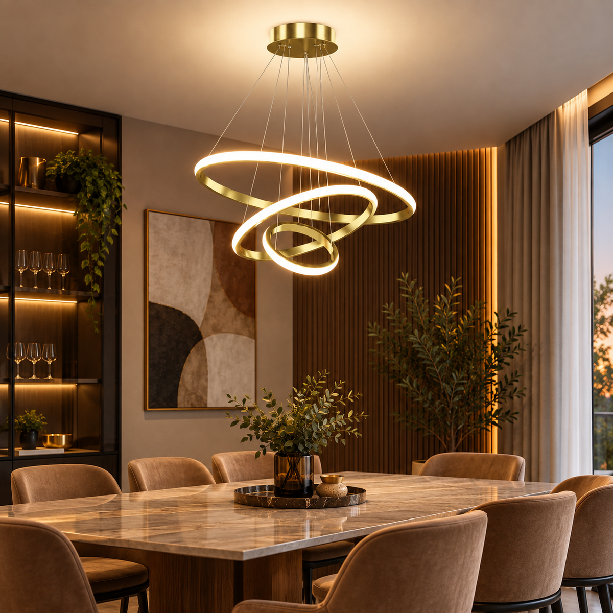 Lustre LED Moderno Fio Circular Regulável